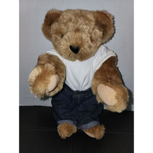 Vermont Teddy‎ Bear With Mom Tattoo 16” Brown Plush Fully Jointed Stuffed Animal